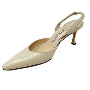 Manolo Blahnik Carolyne mid heel halter pumps